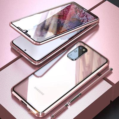 Phone Case For Samsung Galaxy S24 S23 S22 S21 S20 Plus Ultra Note 20 Ultra Full Body Case Magnetic Adsorption Full Body Protective Double Sided Camera Lens Protector Transparent Tempered Glass Metal