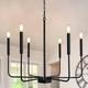 Chandelier 6-Light 26 Modern Metal Farmhouse Chandelier Wrought Iron Classic Candle Ceiling Pendant Light Fixture for Dining Room Living Room Kitchen Island Entry Stairwell, Dia 26 110-240V