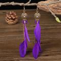 Women's Drop Earrings Geometrical Feather Stylish Simple Boho Earrings Jewelry White / Black / Purple For Party Holiday 1 Pair