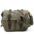 Men's Crossbody Bag Messenger Bag Crossbody Bag Canvas Cowhide Outdoor Going out Dark Gray ArmyGreen Charcoal black