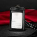 Genuine leather Business Work Card Holder Fashion ID Badge Holders with Nylon Lanyard ID case Office Supplies