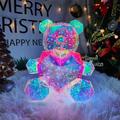 Women's Day Gifts Creative Valentine's Day Gift for Girlfriend Gorgeous Shining LED Teddy Bear Holding a Pink Heart, 10 inch Mood Lighting Galaxy Lamp Mother's Day Gifts for MoM