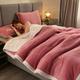 Double-Sided Coral Fleece Blanket Three-Layer Quilted Thickened Cover Quilt Flannel Blanket Double Single Air-Conditioning Nap Blanket