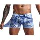 Men's Swim Trunks Boxer Swim Shorts Denim Color Block Fast Dry Breathable Vacation Beach Swimming 3D Print Casual grey blue Blue Low Waist Stretchy