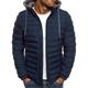 Men's Winter Coat Winter Jacket Puffer Jacket Quilted Jacket Sports Outdoor Running Jogging Warm Solid Color Lake blue Navy Black Red Puffer Jacket