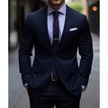 Black Burgundy Navy Blue Men's Wedding Suits Solid Colored 2 Piece Business WorkWear Slim Fit Single Breasted Two-buttons 2024