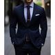 Black Burgundy Navy Blue Men's Wedding Suits Solid Colored 2 Piece Business WorkWear Slim Fit Single Breasted Two-buttons 2024