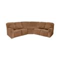 L Shape Sectional Recliner Sofa Covers Corner Sofa Velvet Stretch Reclining Couch Covers for Reclining Sofa Soft Washable(4 Backrest Cover Seat Cover,1 Coner Sofa Cover, 2 Armrest Cover)