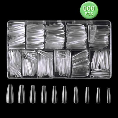 500PCS Clear Fake Nail Tips For Nail Extension Design False Nails