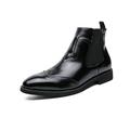 Men's Boots Chelsea Boots Brogue Dress Shoes Walking Vintage Business Casual Daily Leather Comfortable Booties / Ankle Boots Lace-up Black Brown Spring Fall