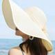 Ladies Summer Ribbon Hats Elegant Straw Hats For Women Beach Seaside Vacation Foldable Sun Hat Sun Floppy Visor