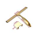 Shower Squeegee Window Glass Wiper Silicone Scraper Cleaner Stainless Steel Bathroom Mirror Wiper Scraper Glass Cleaning Accessories with Hook(Golden)