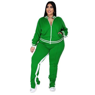 Women's Tracksuit Sweatsuit 2 Piece Athletic Winter Long Sleeve Thermal Warm Breathable Soft Fitness Running Jogging Sportswear Activewear Striped Black Yellow Light Green