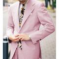 Light Blue Pink Men's Seersucker Derby Suits Spring Summer Beach Wedding Suits 2 Piece Pinstripe Suit Standard Fit Single Breasted Two-buttons 2024