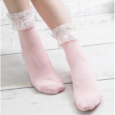 1 PairWomen's Ankle Socks Low Cut Socks Wedding Party Daily Lace Retro Polyester Classic Lolita Vintage Retro Washable Socks