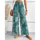 Women's Wide Leg Chinos Pants Trousers Flower Baggy Print Full Length Micro-elastic High Waist Vacation Ethnic Daily Wear Vacation Purple Gold S M Summer Fall