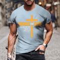 Work For God Mens 3D Shirt Blue Cotton Letter Graphic Prints Wine Black White Tee Casual Style Men'S Blend Sports Short Sleeve