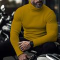 Men's Pullover Sweater Jumper Turtleneck Sweater Knit Sweater Ribbed Knit Regular Pitted Plain Roll Neck Keep Warm Modern Contemporary Casual Daily Wear Clothing Apparel Fall Winter Black White M L XL