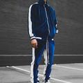 Men's Tracksuit Sweatsuit Jogging Suits Velour Tracksuit Wine Red Black Blue Green Dark Gray Standing Collar Color Block 2 Piece Sports Outdoor Sports Streetwear Streetwear Casual Big and Tall Fall