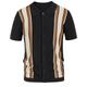 Men's Knit Polo Sweater Golf Shirt Causal Polo Collar Button Short Sleeves Vintage Style Stripe Button Front Summer Spring Black Brown Dark Blue Knit Polo Sweater