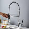 Kitchen Taps Pull Down Dual Spout with Sprayer, Sink Mixer Brass Faucet with Cold and Hot Hose