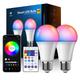 6pcs 4pcs 2pcs 10W Smart WiFi LED Light Bulb RGBCCT Color Changing A19 A60 Dimmable Work with Alexa and Google Home Without Hub