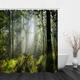 Sunshine Forest Landscape Print Shower Curtain Hook Modern Polyester Machined Waterproof Bathroom