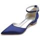 Women's Wedding Shoes Bridal Shoes Sparkling Glitter Flat Heel Ankle Strap Heel Pointed Toe Elegant Minimalism Satin Ankle Strap Wine Black White