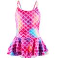 Mermaid Swimsuit for Girls - Fish Scale Design, Girl's One Piece Skirt Style Swimsuit,Perfect for Pool Hot Spring Fun!