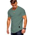 Men's T shirt Tee Shirt Tee Plain Geometic Slim Pleated Round Neck Plus Size Sports Short Sleeve Pleated Sleeve Asymmetric Clothing Apparel Military Muscle Slim Fit Workout