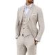 Light Blue Black White Men's Wedding Linen Suits 3 Piece Solid Colored Tailored Fit Single Breasted Two-buttons 2024