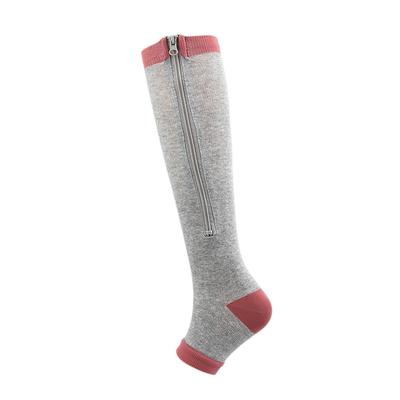 A Pair Sports Pressure Socks Compression Zipper Socks Long Leg Elastic Socks Compression Socks