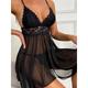 Women's Strap Dress Lace Mini Dress Sexy Cozy Lace Mesh Solid Colored Strap Home Lounge Black White Summer Spring L