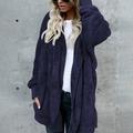 Women's Sherpa Jacket Fleece Teddy Coat Windproof Warm Maillard Home Daily Wear Vacation Going out Pocket Cardigan Hoodie Ordinary Modern Plush Solid Color Regular Fit Outerwear Long Sleeve