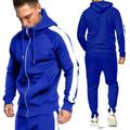 Men's Tracksuit Sweatsuit 2 Piece Full Zip Casual Spring Long Sleeve High Waist Thermal Warm Breathable Soft Fitness Gym Workout Running Sportswear Activewear Color Block TZ2 TZ3 TZ4