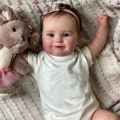 20 inch Reborn Baby Doll Full Body Silicone Waterproof Reborn Maddie Doll Hand-Detailed Painting with Visible Veins Lifelike 3D Skin Tone