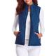 Women's Quilted Vest Crop Sleeveless Winter Coat Lightweight Puffer Gilet Warm Windproof Outerwear with Pockets Zip up Fall Street Casual Jacket Light Blue claret Sea Blue