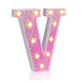 LED Letter Lights Light Up Pink Letters Glitter Alphabet Letter Sign Battery Powered for Night Light Birthday Party Wedding Girls Gifts Home Bar Christmas Decoration Pink Letter