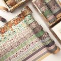 12pcs Vintage Floral Washi Tape Set , Decorative Tapes For DIY Crafts And Arts Scrapbooking