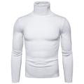 Men's Sweater Pullover Sweater Jumper Turtleneck Sweater Ribbed Knit Formal Style Classic Style Turtleneck Daily Modern Style Formal Casual Clothing Apparel Winter Black White S M L