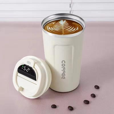 Coffee Mug Smart Travel Thermos Cup Temperature Display Stainless Steel Vacuum Coffee Cup With AI Temperature Display