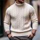 Men's Sweater Pullover Sweater Jumper Turtleneck Sweater Pullover Ribbed Cable Knit Knit Knitted Plain Turtleneck Keep Warm Casual Daily Wear Vacation Clothing Apparel Fall Winter Camel Black M L XL