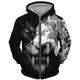 Men's Full Zip Hoodie Jacket Black Yellow Red Dark Gray Hooded Animal Wolf Graphic Prints Zipper Print Sports Outdoor Daily Sports 3D Print Streetwear Designer Casual Spring Fall Clothing Apparel