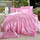 Ice Silk Four-piece Set Four-piece Set Pure Color Silk Satin Fitted Sheet Bedding