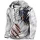 Men's Pullover Hoodie Sweatshirt Pullover Black And White White Green White Blue Khaki Hooded Animal Graphic Prints Print Lace up Casual Daily Sports 3D Print Streetwear Designer Basic Spring
