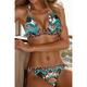 Women's Swimwear Bikini 2 Piece Normal Swimsuit Open Back Printing Leopard Geometric V Wire Sports Fashion Bathing Suits