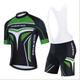 21Grams Men's Cycling Jersey with Bib Shorts Cycling Jersey with Shorts Short Sleeve Mountain Bike MTB Road Bike Cycling Black Green Sky Blue Graphic Bike Clothing Suit 3D Pad Breathable Quick Dry