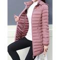 Women's Parka Quilted Coat Xmas Long Puffer Jacket Winter Windproof Warm Coat Stylish Contemporary Casual Jacket Long Sleeve with Pockets Full Zip Black Pink Army Green