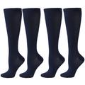 4 Pairs Copper Compression Socks for Women Men Circulation 15-20 mmHg - Best Support for Nurses, Running