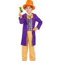 Charlie and the Chocolate Factory Charlie Willy Wonka Cosplay Costume Halloween Group Family Costumes Boys Movie Cosplay Cosplay Halloween White Yellow Purple Costume Halloween Carnival Masquerade